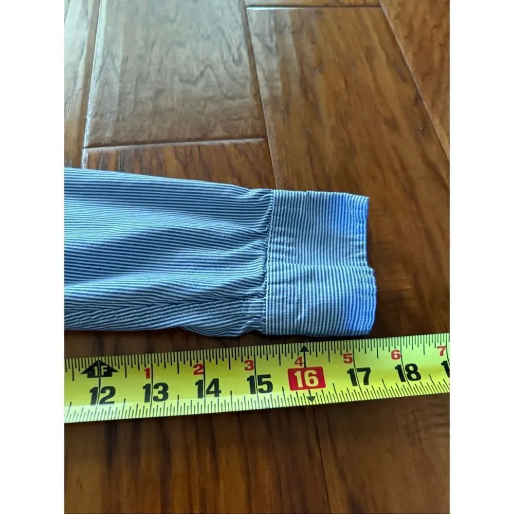 Ralph Lauren Boys Blue Stripe Button Down Shirt Cotton M 10-12
